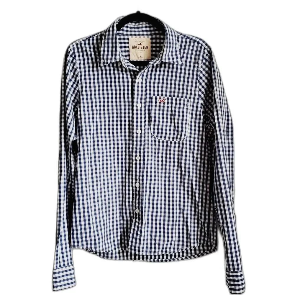 Lot of 3 Men’s Shirts Hollister & Calvin Klein Size Large Long Sleeve GUC - Picture 9 of 14